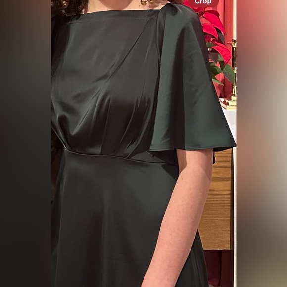 Dark Green Banana Republic Factory Flutter-Sleeve Knee-Length Dress - Picture 8 of 8